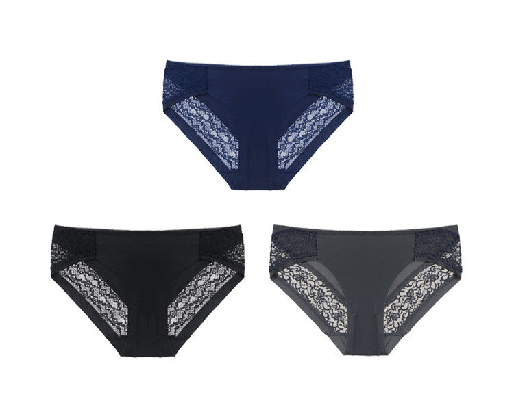 One-Piece Ice Silk & Lace Low-Waist Women’s Underwear – Sexy, Breathable & Comfortable Panties