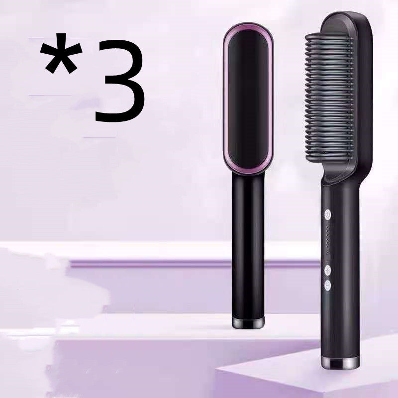 2-In-1 Hair Straightener Hot Comb – Negative Ion Curling Tong & Dual-Purpose Electric Hair Brush