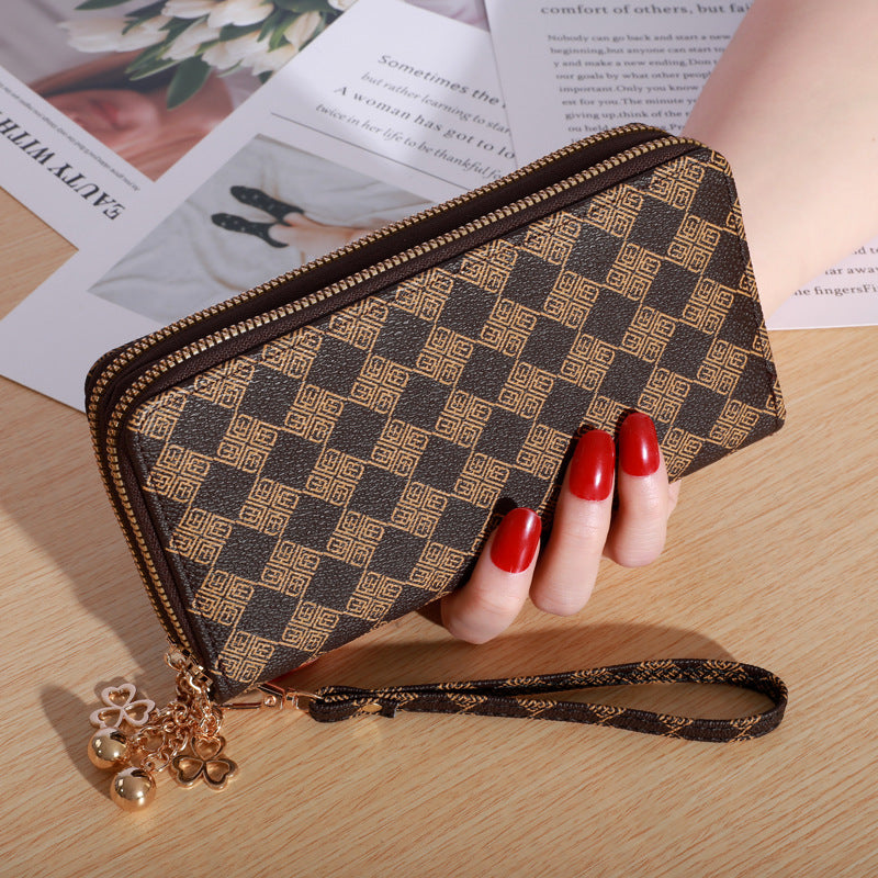 Women’s Double Zip Large Capacity Wallet – PU Leather Casual Handheld Purse
