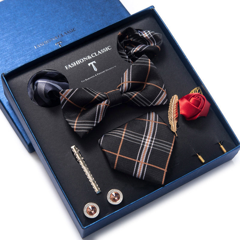 Men’s 8-Piece Bow Tie Set – Formal Jacquard Neckwear for Business, Party & Wedding