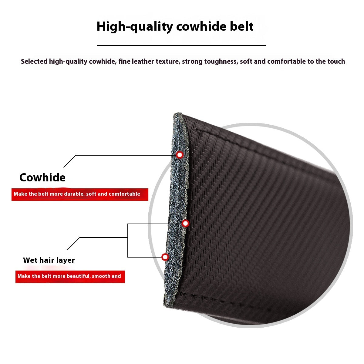 Men’s Genuine Leather Belt – Automatic Alloy Buckle Business & Casual