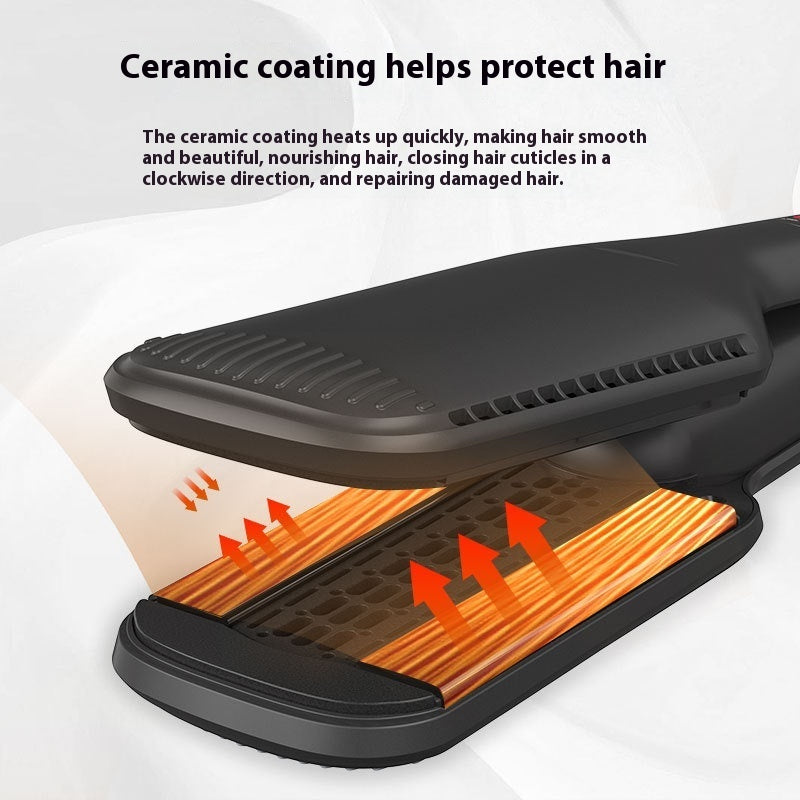 2-in-1 Hot Air Hair Straightener Wet & Dry Widened Panel with Negative Ion Care