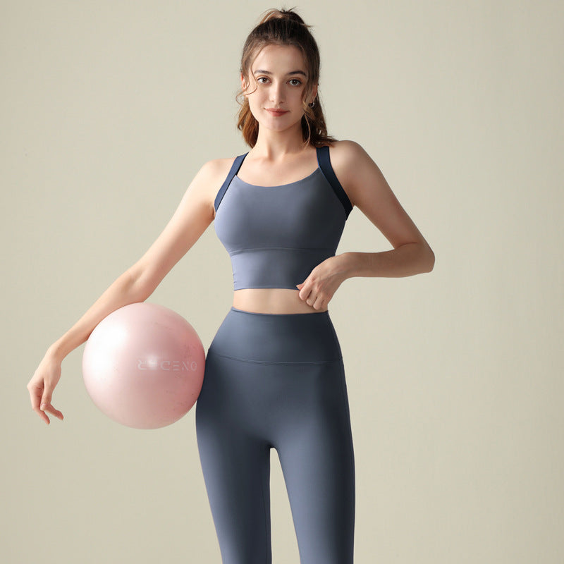 Training Shockproof Sports Bra – Women’s Fixed Cup High Support Workout Top