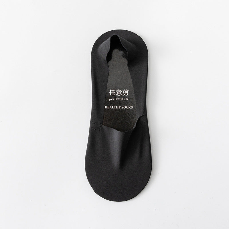 Men’s Invisible Low Cut Socks – Seamless Ice Silk Cotton Non-Slip Breathable