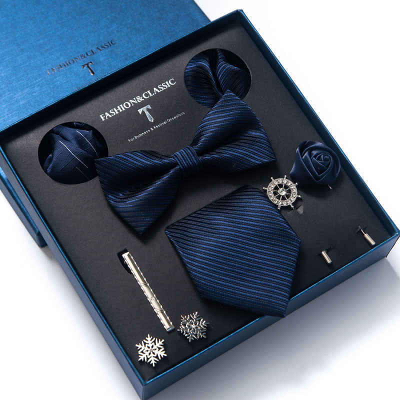 Men’s 8-Piece Bow Tie Set – Formal Jacquard Neckwear for Business, Party & Wedding