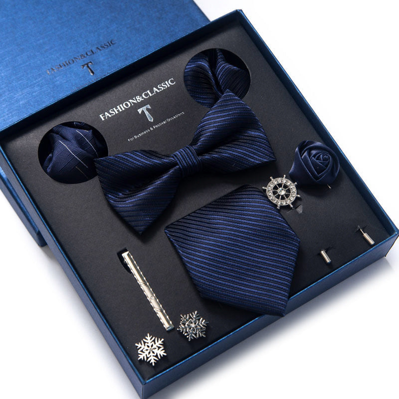Men’s 8-Piece Bow Tie Set – Formal Jacquard Neckwear for Business, Party & Wedding