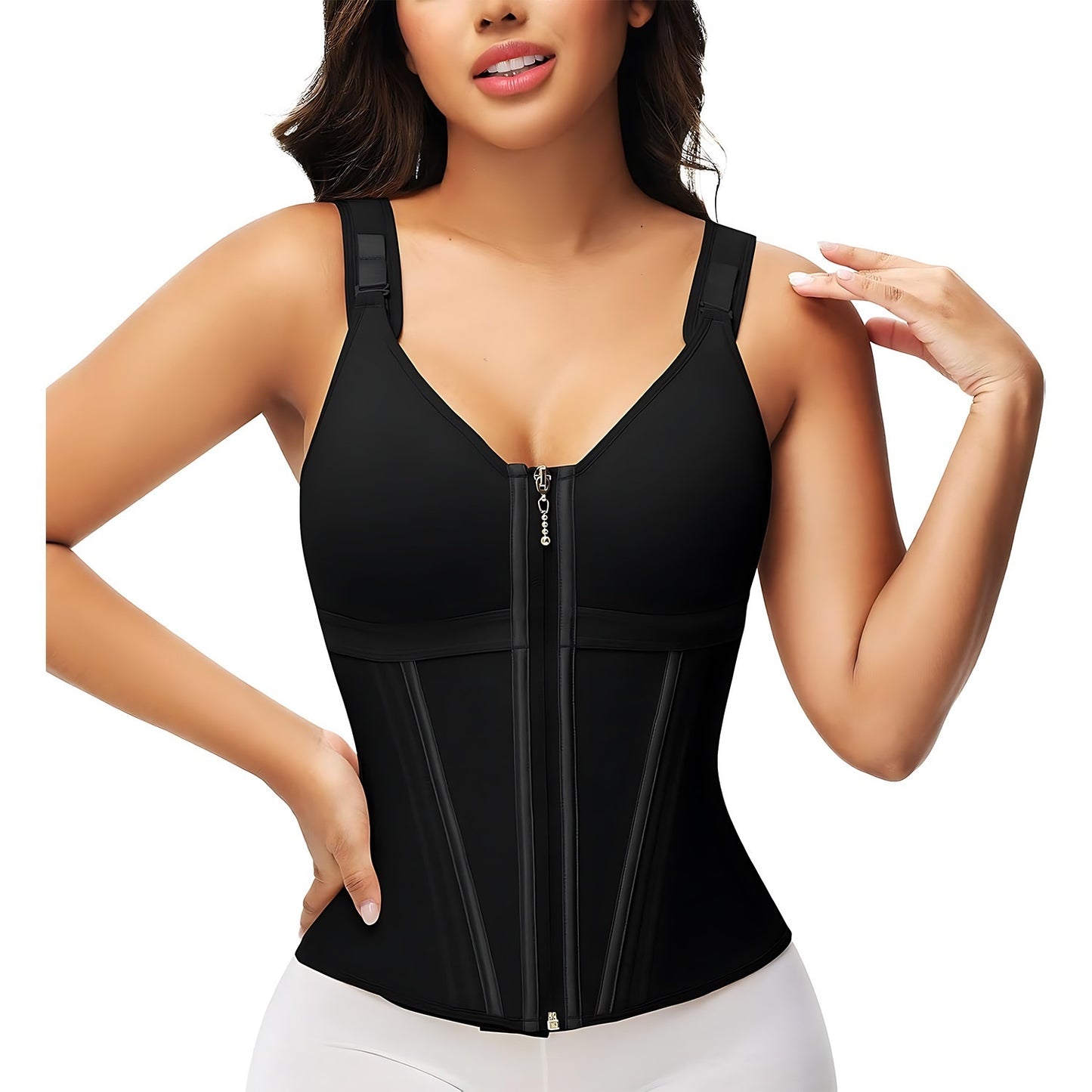 Women’s Belly Tuck Shapewear Vest – Three-Breasted Slimming Top with Tummy Control