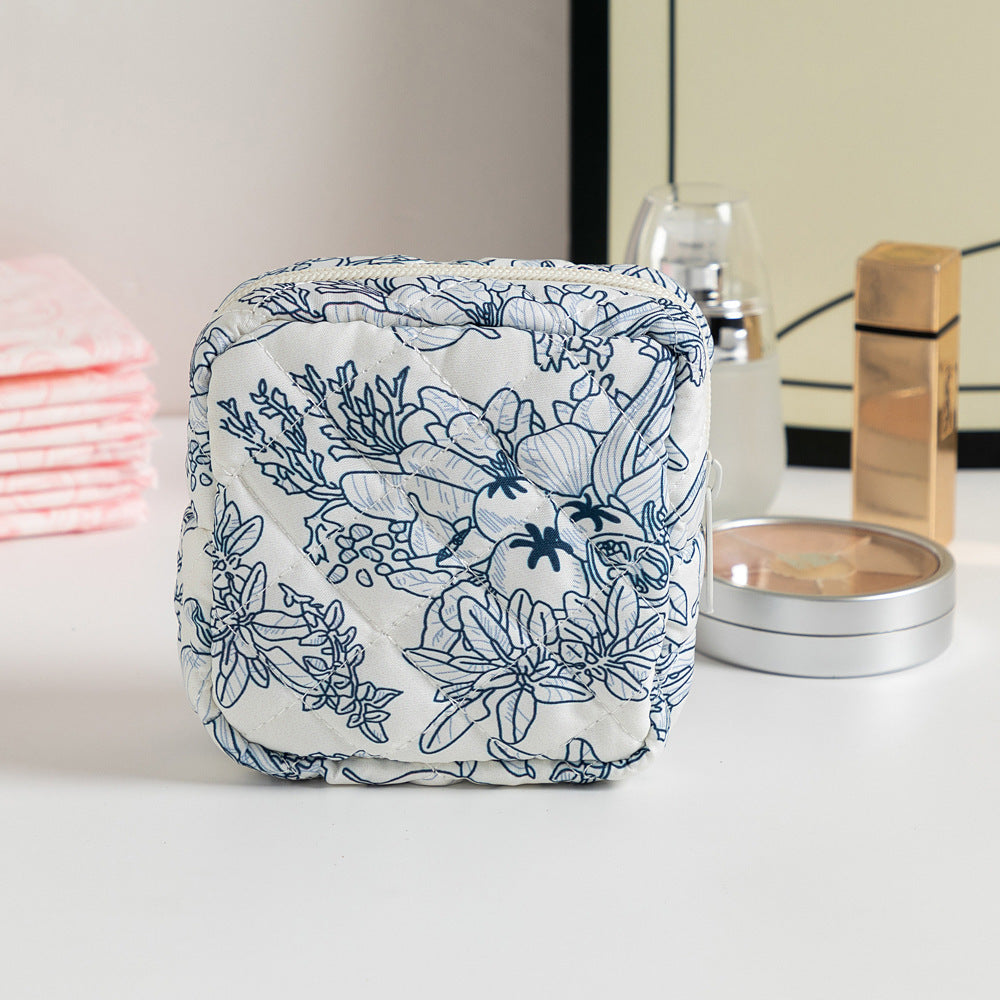 Cute Change Women’s Key Storage Bag – Small Floral Polyester Wallet for Keys & Coins