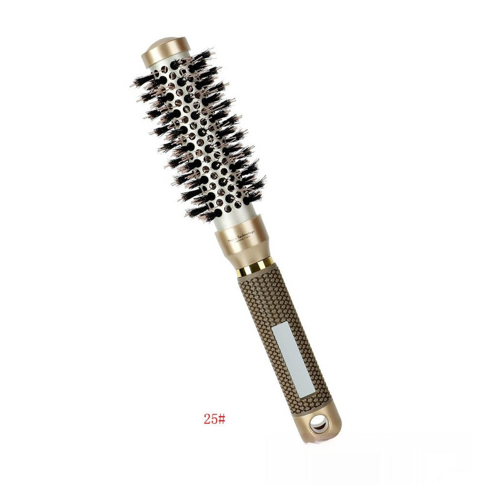 Ceramic Aluminum Tube Hair Comb – Temperature-Resistant Big Wave Styling Brush for Women