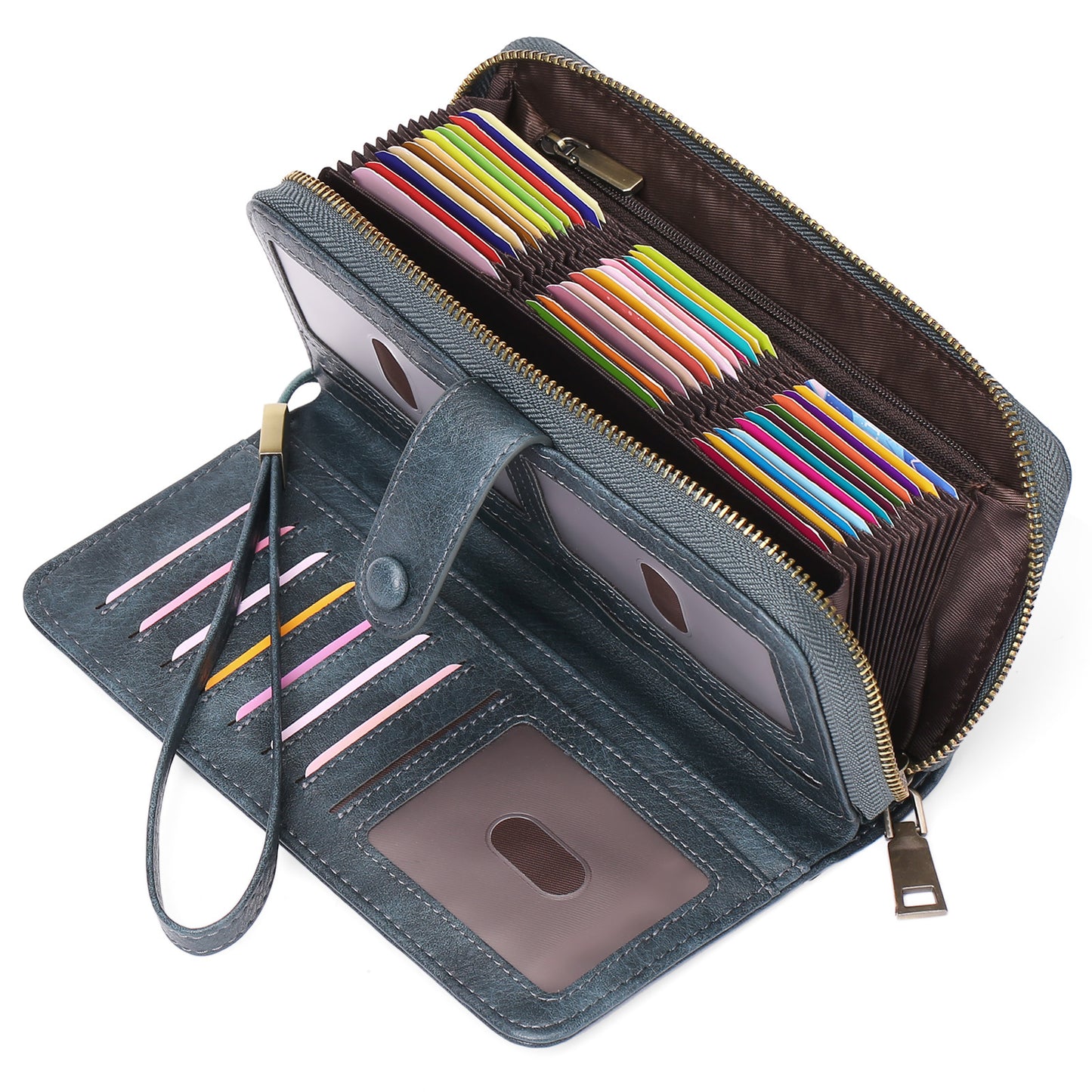 Expanding Card Holder Women’s Long Wallet – PU Leather Passport Bag with Anti-Theft RFID Protection