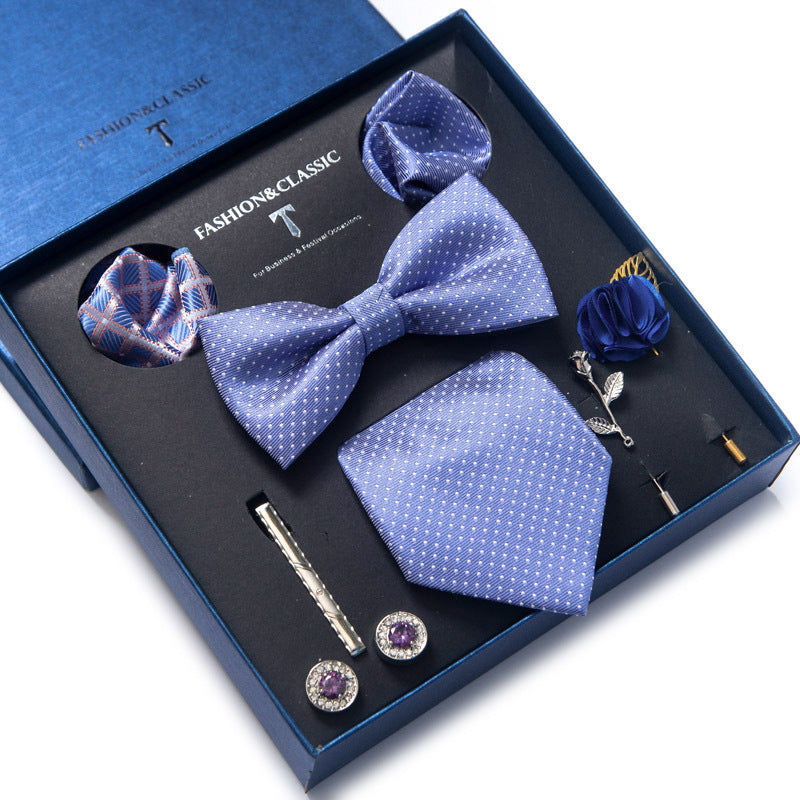 Men’s 8-Piece Bow Tie Set – Formal Jacquard Neckwear for Business, Party & Wedding