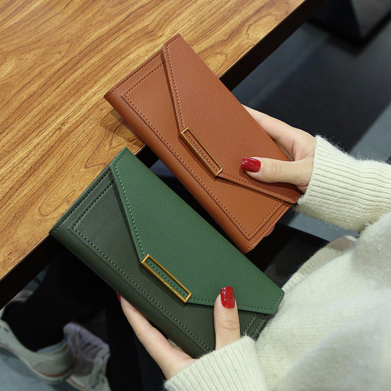 Multi-Functional Retro Buckle Thin Coin Purse – Korean Style Long Wallet for Women