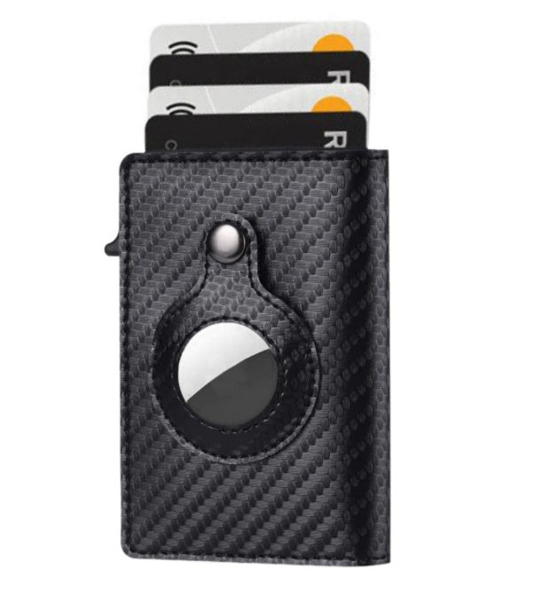 AirTag Wallet for Men – Anti-Theft RFID Slim Leather Card Holder with Money Clip & Apple AirTag Pocket