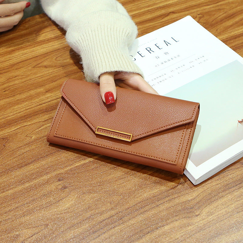 Multi-Functional Retro Buckle Thin Coin Purse – Korean Style Long Wallet for Women