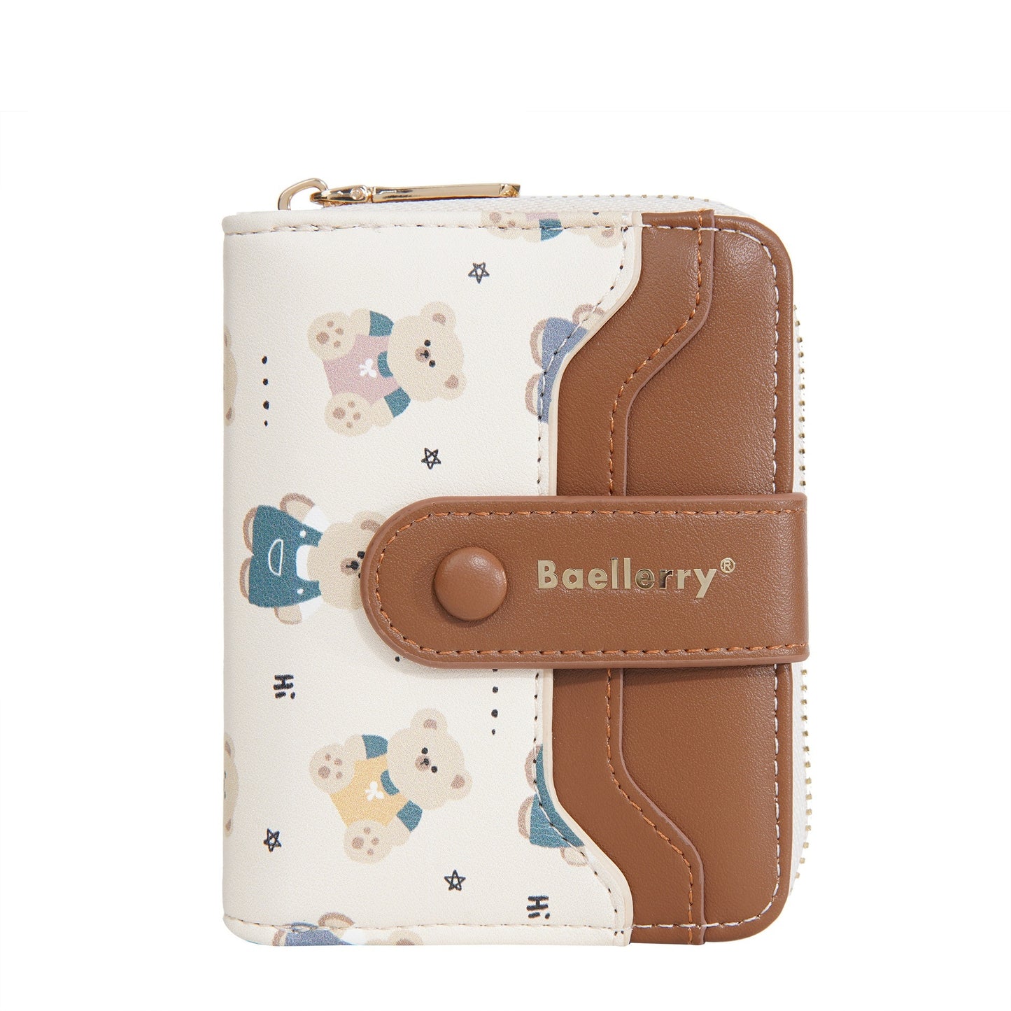 Short Women’s Wallet – Cute Little Bear Cartoon Printed PU Leather Coin Purse