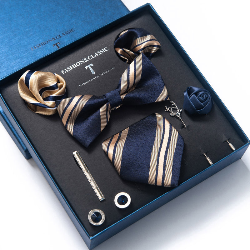 Men’s 8-Piece Bow Tie Set – Formal Jacquard Neckwear for Business, Party & Wedding
