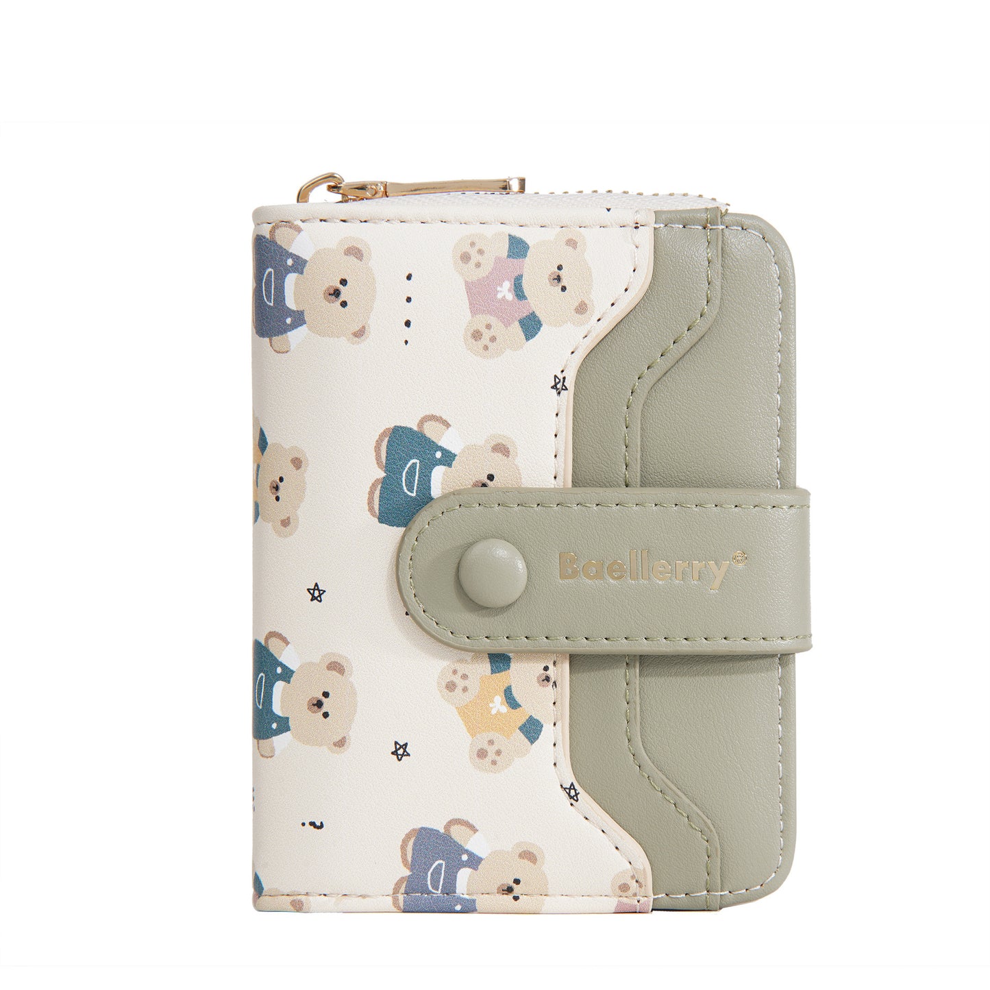 Short Women’s Wallet – Cute Little Bear Cartoon Printed PU Leather Coin Purse