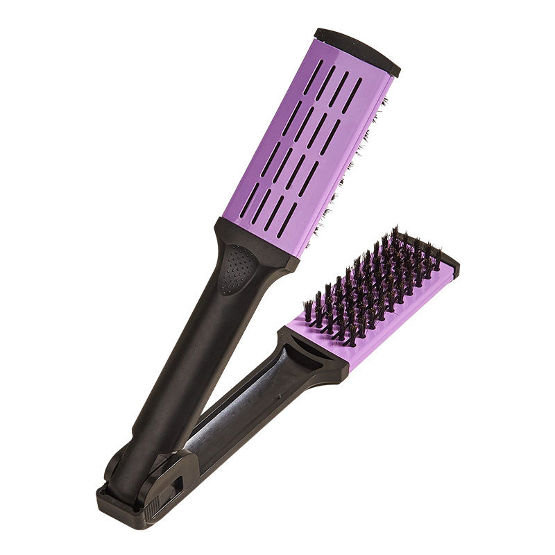 Pull Straight Hair Clip Plate | V-Shape Comb Mane Straightener & Curler