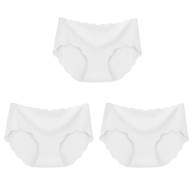 3Pcs Women’s High-Waist Seamless Silk Panties – Soft Breathable Lingerie Set