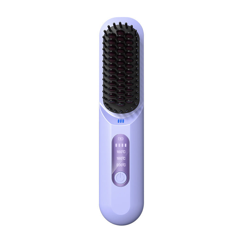 Wireless Hair Straightener Comb with Adjustable Anion Technology – Portable Rechargeable Styling Tool