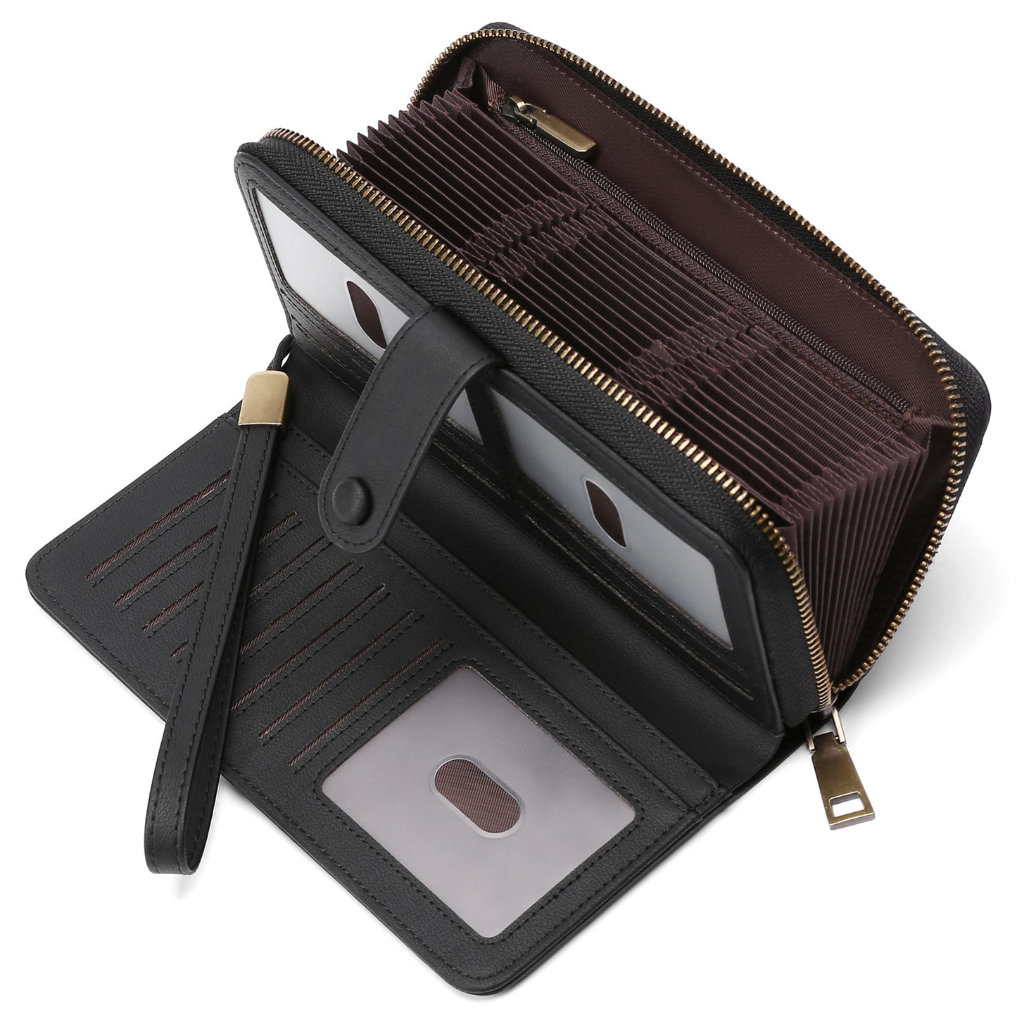 Expanding Card Holder Women’s Long Wallet – PU Leather Passport Bag with Anti-Theft RFID Protection