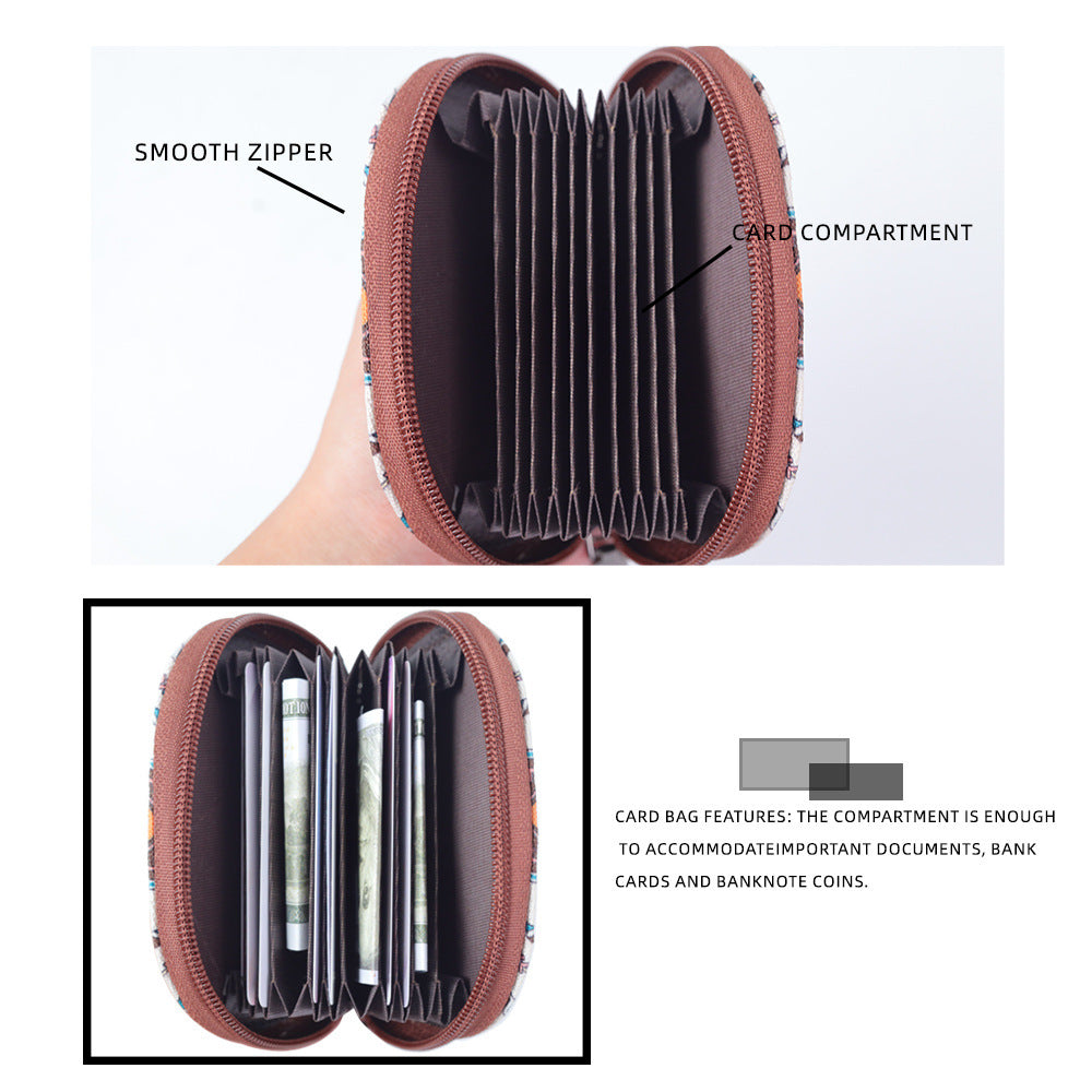 Women’s Lightweight Canvas Card Wallet – Portable Waterproof Retro Style