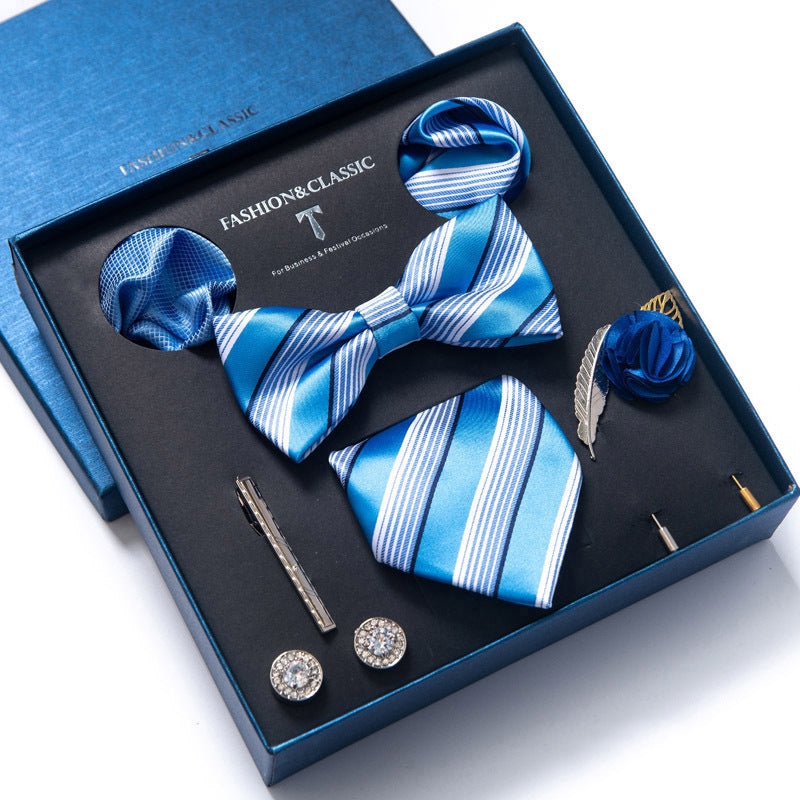Men’s 8-Piece Bow Tie Set – Formal Jacquard Neckwear for Business, Party & Wedding