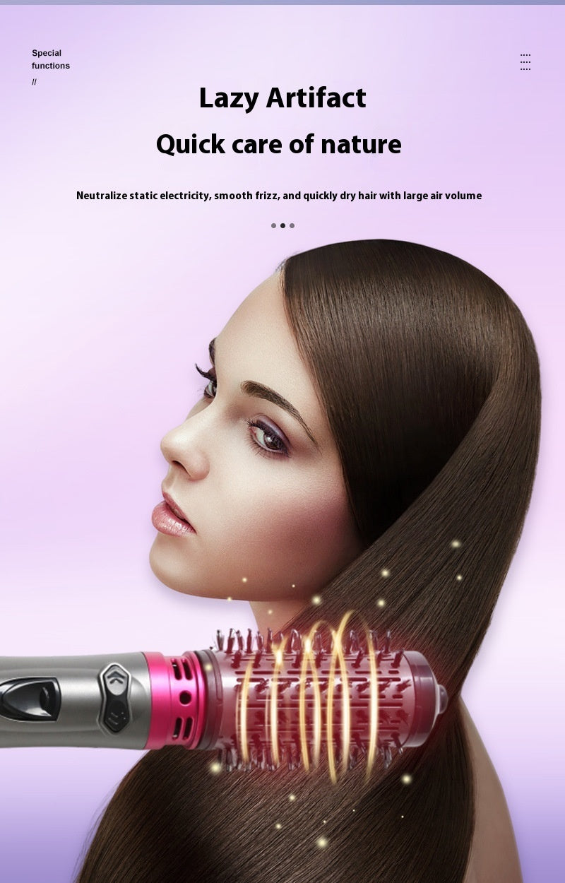 Electric Rotating Hair Curling Comb 2-in-1 Straightener & Curler with Constant Temperature
