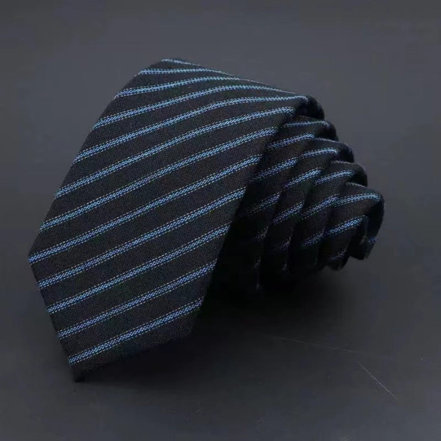 Men’s Business Fashion Tie – Thickened Sanded Fabric Striped & Solid Color Necktie