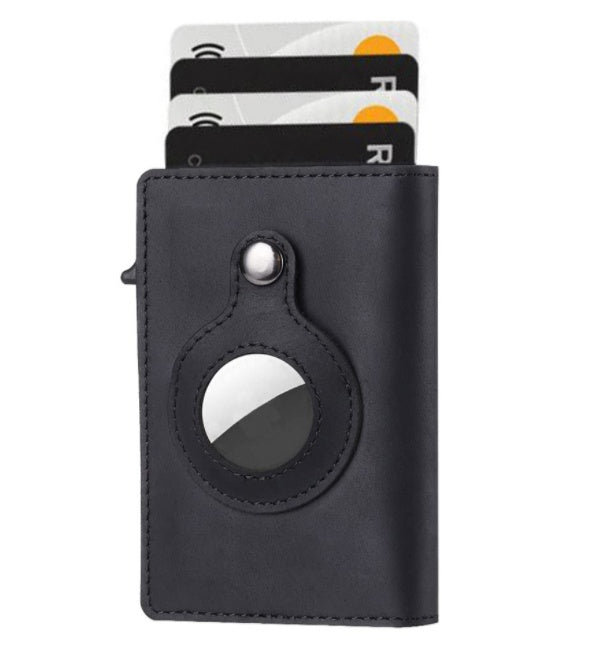 AirTag Wallet for Men – Anti-Theft RFID Slim Leather Card Holder with Money Clip & Apple AirTag Pocket