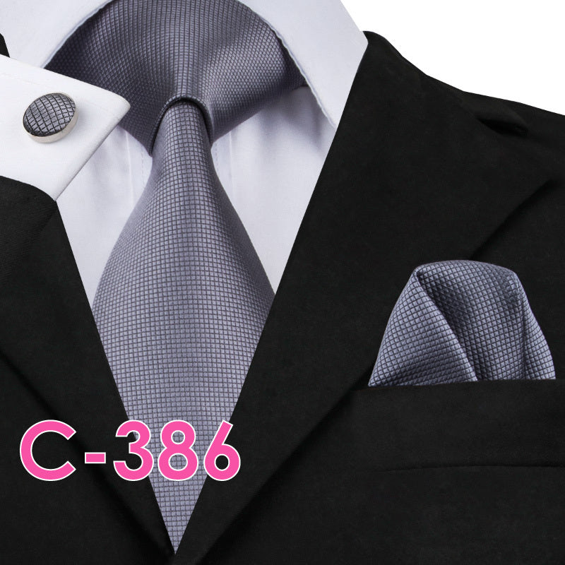 Men’s Solid Color Ribbed Collar Tie – Jacquard Woven Silk Floral Necktie with Wool Lining