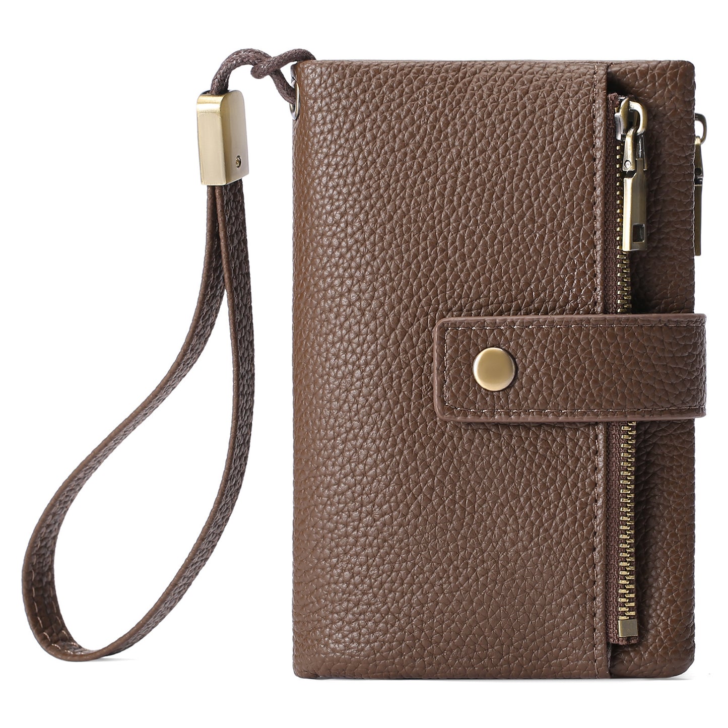 Women's Genuine Leather Wallet – Zipper Clutch Anti-theft Card Swiping Coin Purse