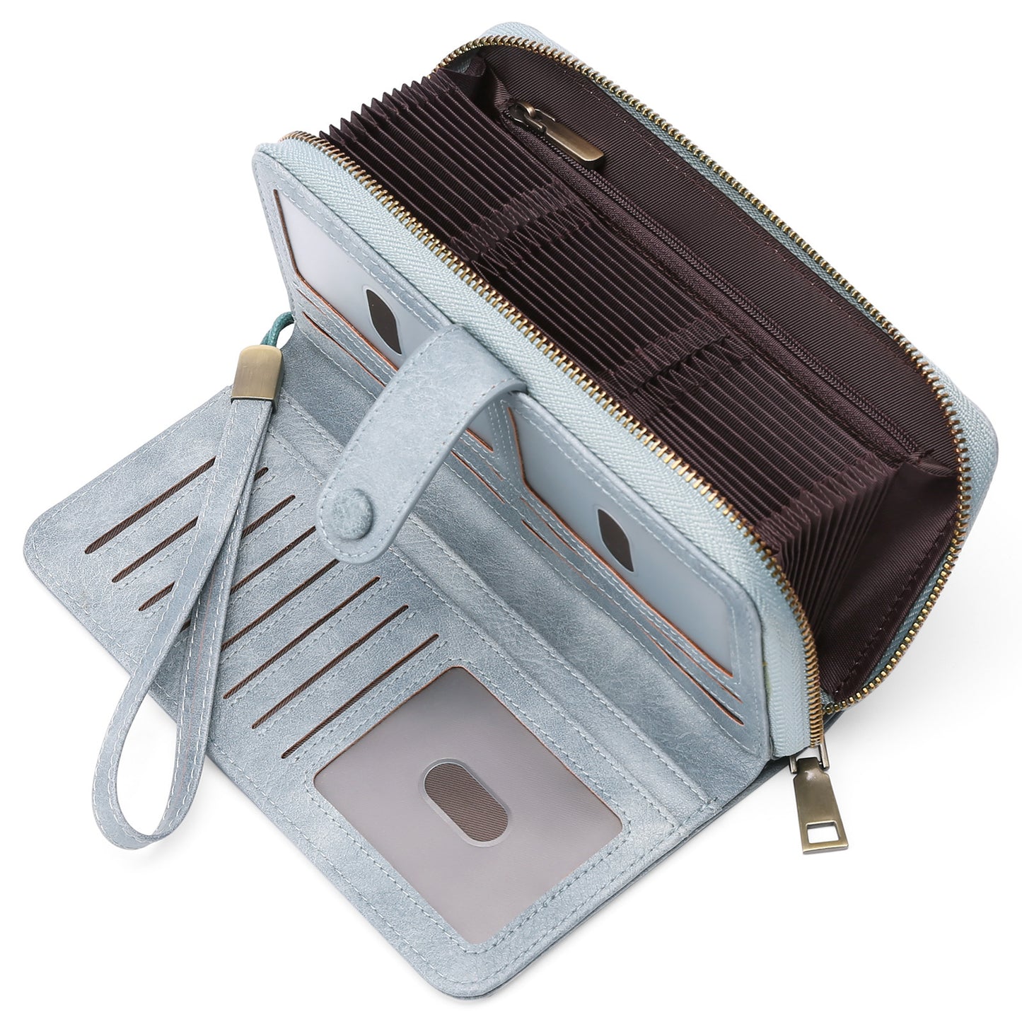 Expanding Card Holder Women’s Long Wallet – PU Leather Passport Bag with Anti-Theft RFID Protection