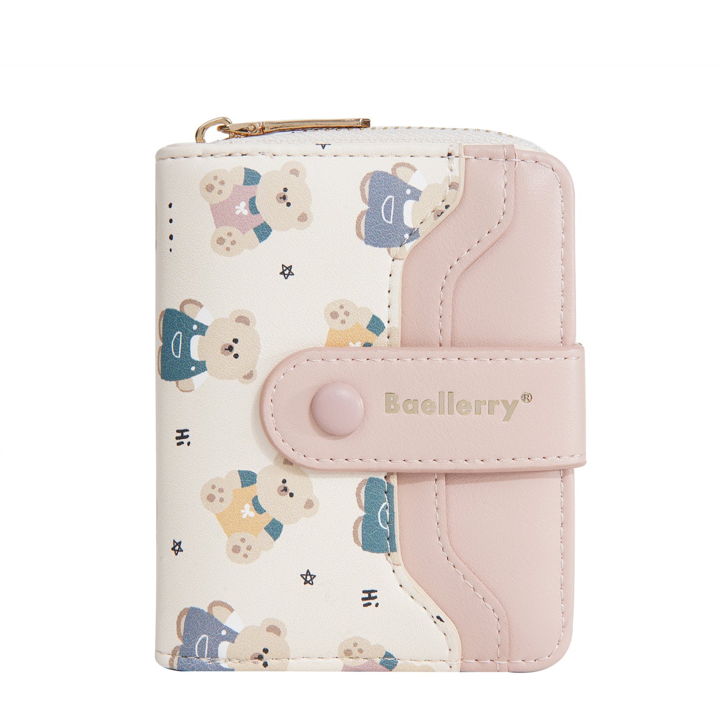 Short Women’s Wallet – Cute Little Bear Cartoon Printed PU Leather Coin Purse