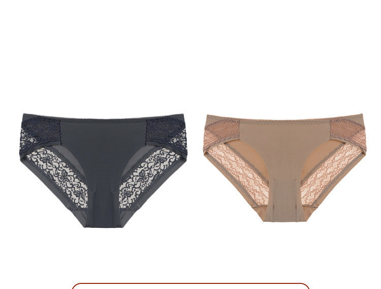 One-Piece Ice Silk & Lace Low-Waist Women’s Underwear – Sexy, Breathable & Comfortable Panties