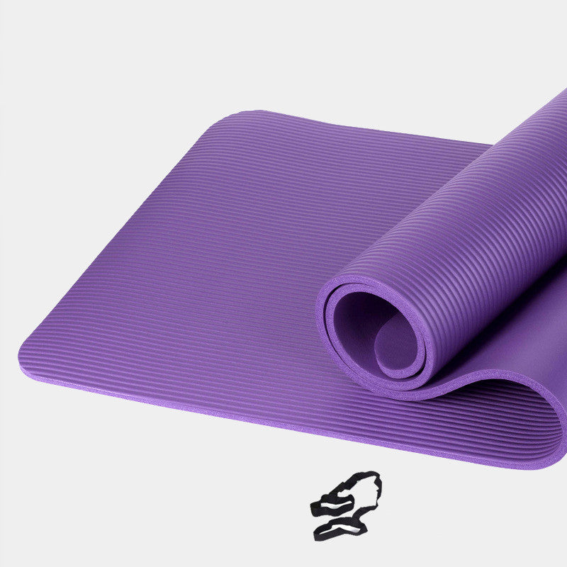 Meditation Quiet Indoor Exercise Mat – NBR 10mm Thick Yoga Set with Strap & Accessories