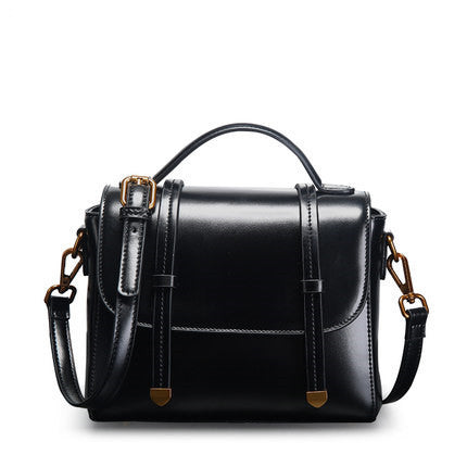 Women’s Genuine Leather Handbag – Retro Cowhide Shoulder Bag Small Square Crossbody