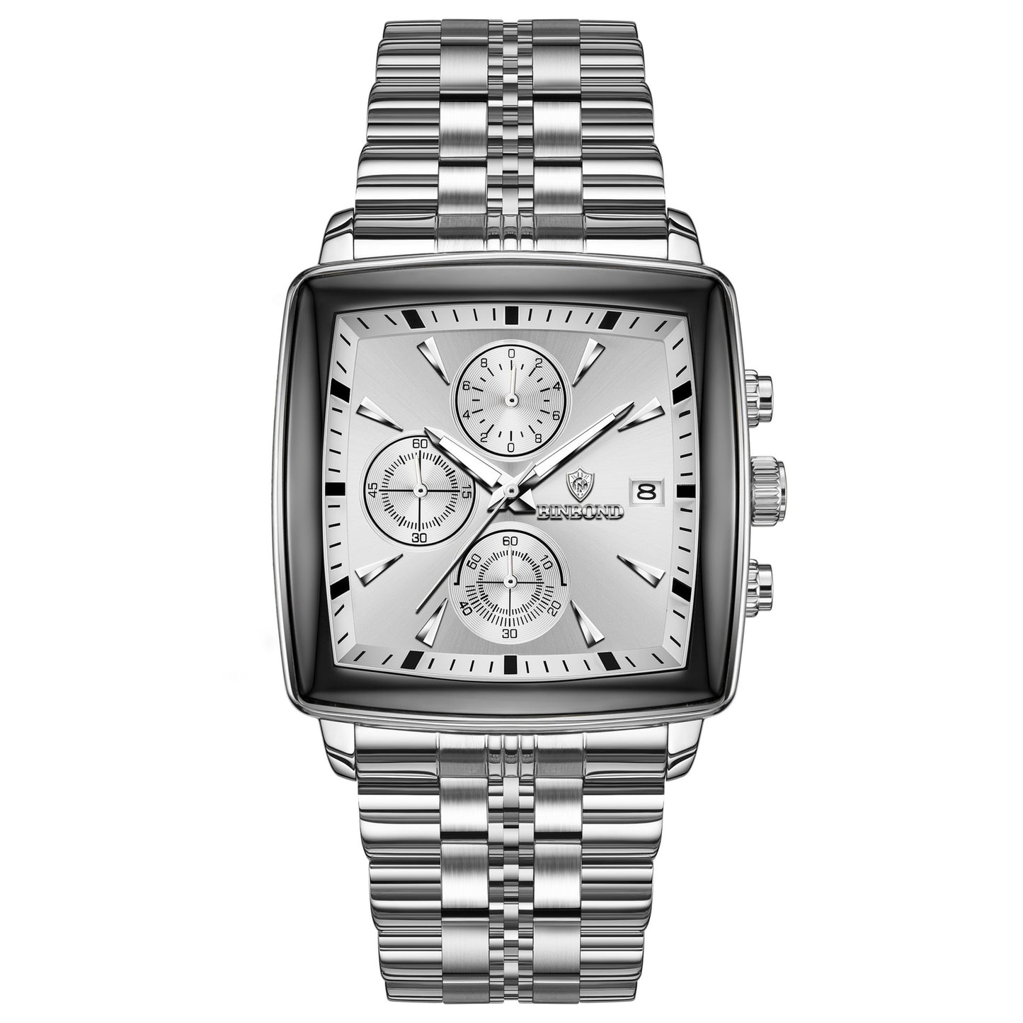 Men’s Multi-functional Quartz Watch – Luminous, Waterproof, Stainless Steel Business Wristwatch