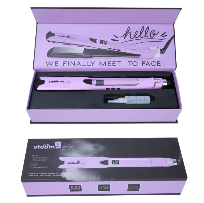 Mini Steam Hair Straightener – 2-in-1 Curling & Straightening Spray Splint 200W