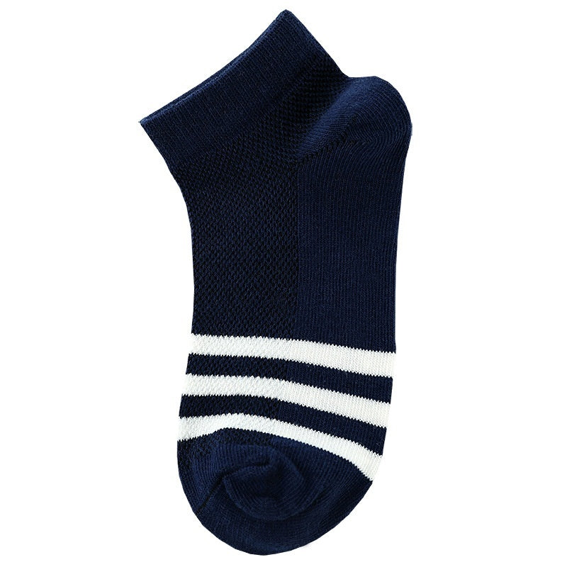 Children's Solid Color Short Socks – Cotton Thin Ankle Socks 5 Pairs for Boys & Girls