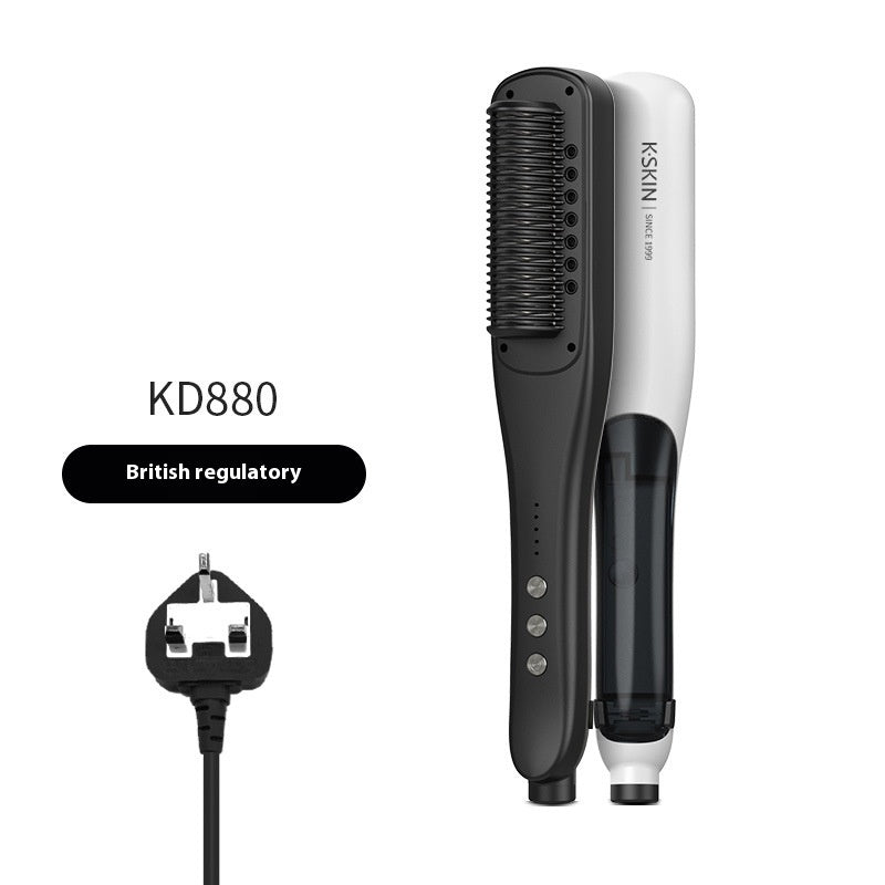 Golden Rice Steam Hair Straightener Comb – Hydrating Anti-Frizz Moisturizing Styler