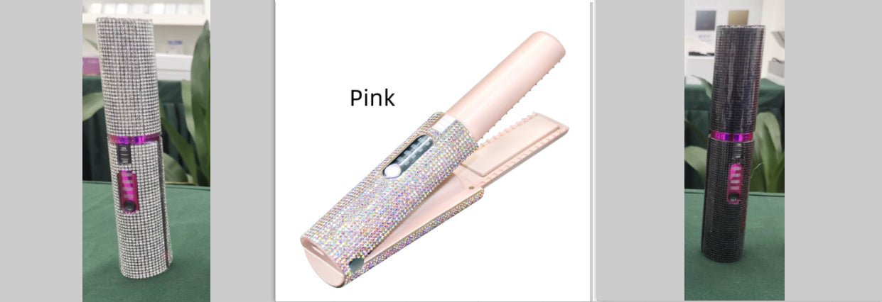 2-in-1 Electric USB Hair Straightening Brush – Wireless Ceramic Comb & Hair Curler