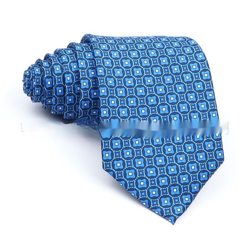 Business Polyester Men’s Printed Tie – Formal Workplace Necktie for Office & Events