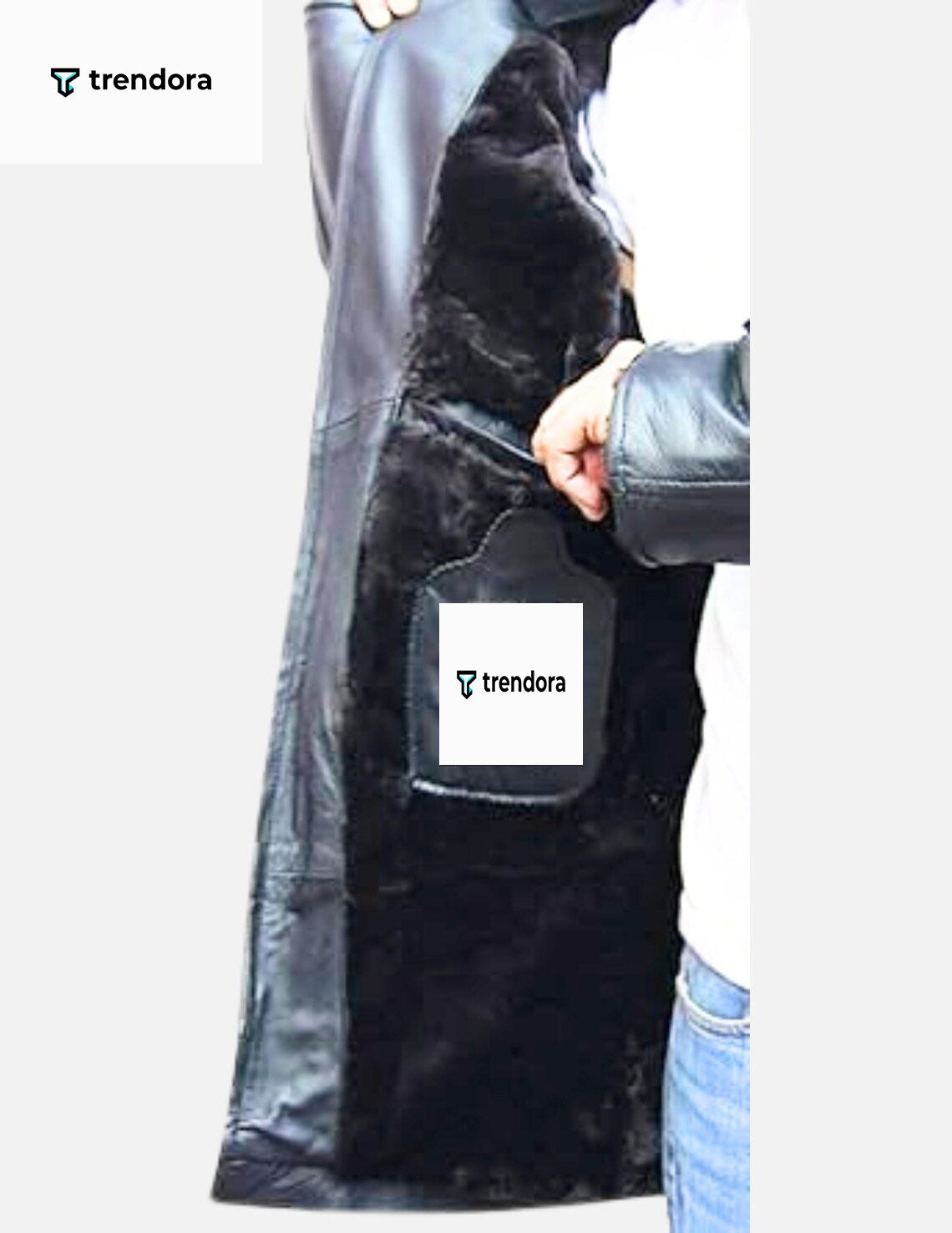 Men’s Hooded Black Sheepskin Leather Jacket – Handmade Four Seasons Wear