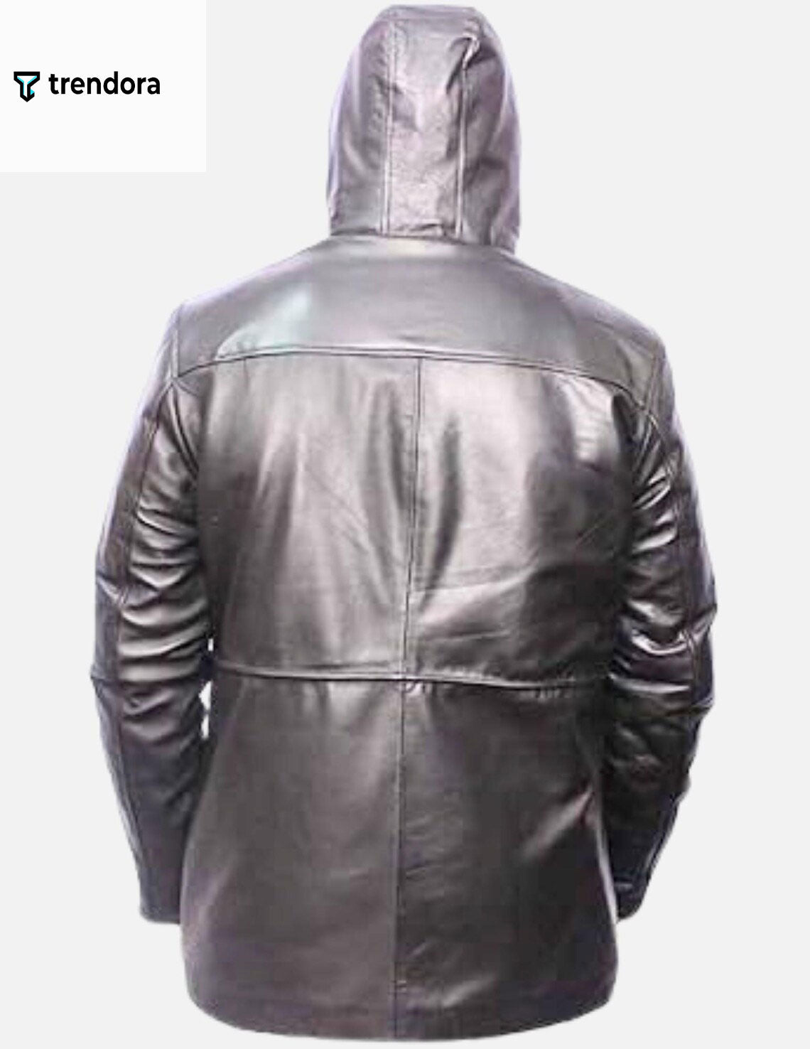 Men’s Hooded Black Sheepskin Leather Jacket – Handmade Four Seasons Wear