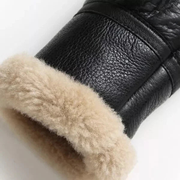 Men's RAF B3 Bomber Aviator Jacket – Black Shearling Fur Lined Real Leather