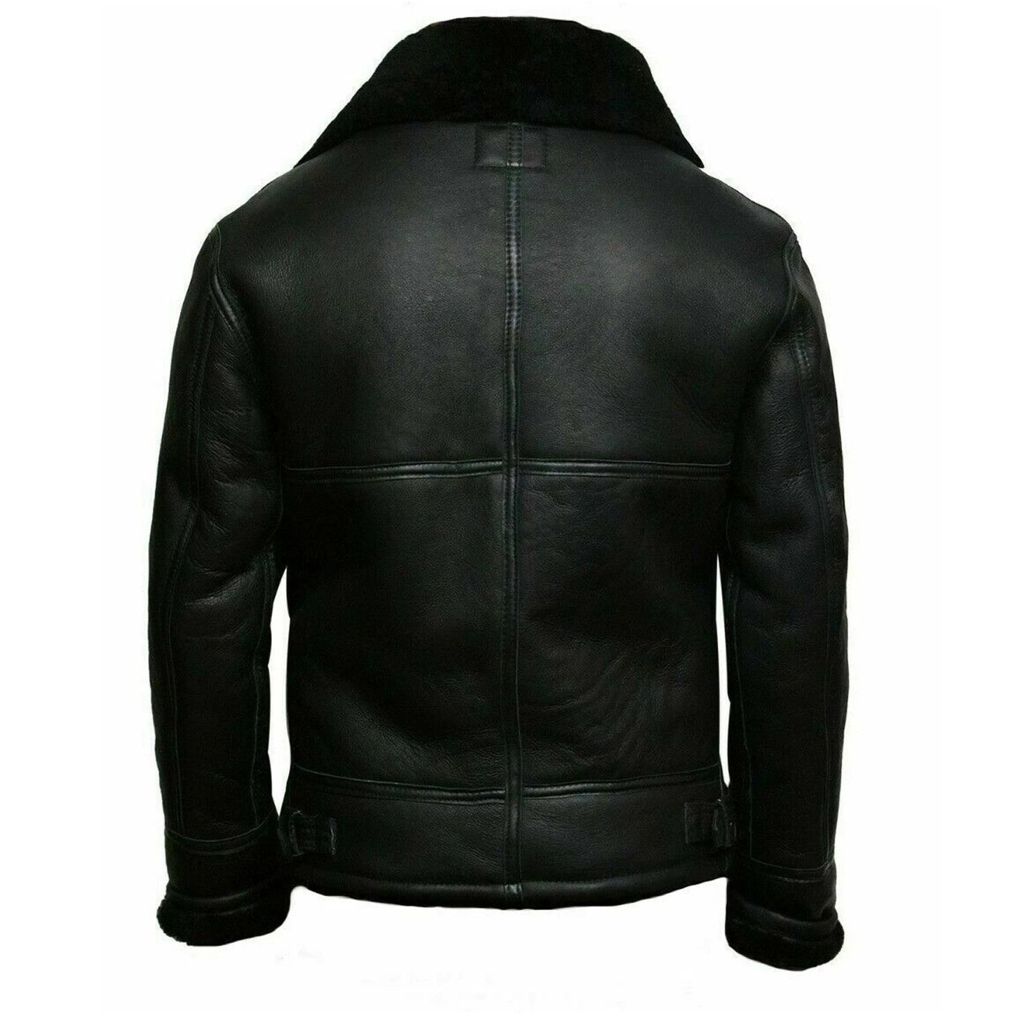 Men’s RAF B3 Black Sheepskin Aviator Jacket – WW2 Bomber Pilot Coat