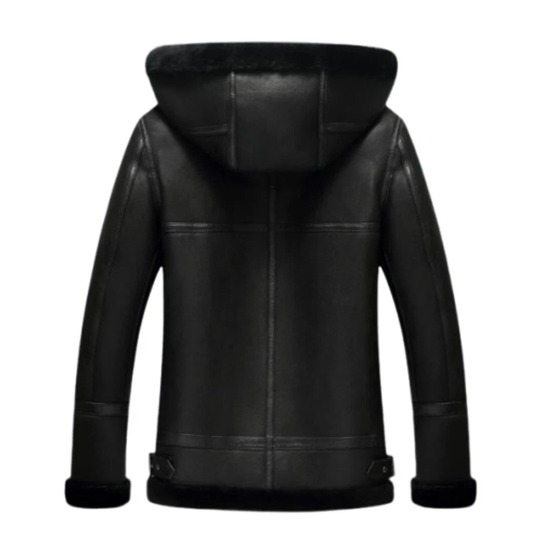 Men's B3 RAF Flight Bomber Jacket – Real Sheepskin Leather Shearling Black