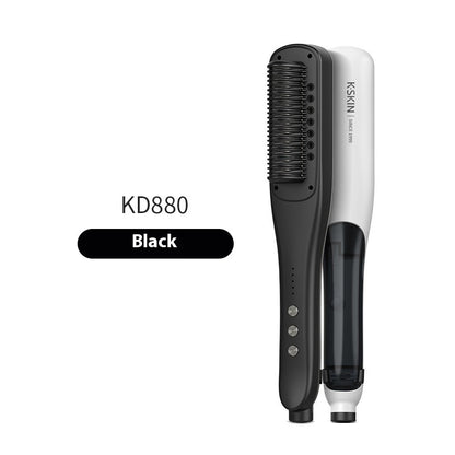 Golden Rice Steam Hair Straightener Comb – Hydrating Anti-Frizz Moisturizing Styler
