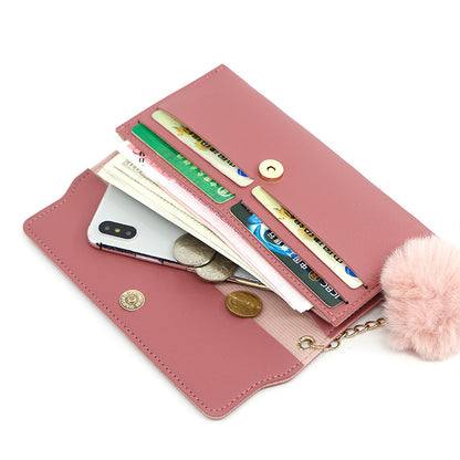 Ladies’ Long PU Leather Wallet – Butterfly Flower Design with Card, Cash & Phone Slots